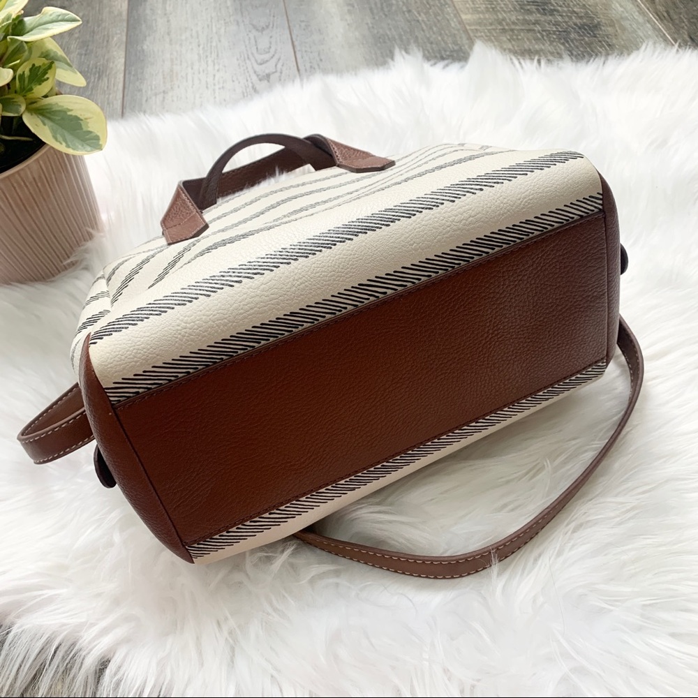 Fossil Fiona Striped Crossbody Satchel Purse Bag - Picture 14 of 16